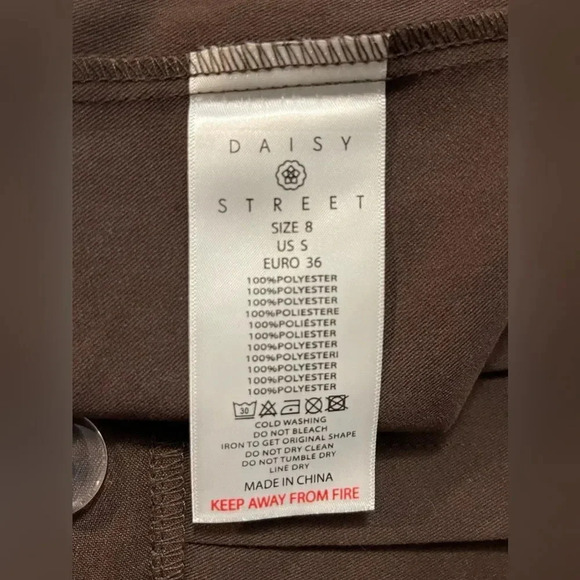 ASOS Y2K Mini Pleated Tennis Mini Skirt Brown Small Schoolgirl Wrap High Rise - Picture 5 of 6